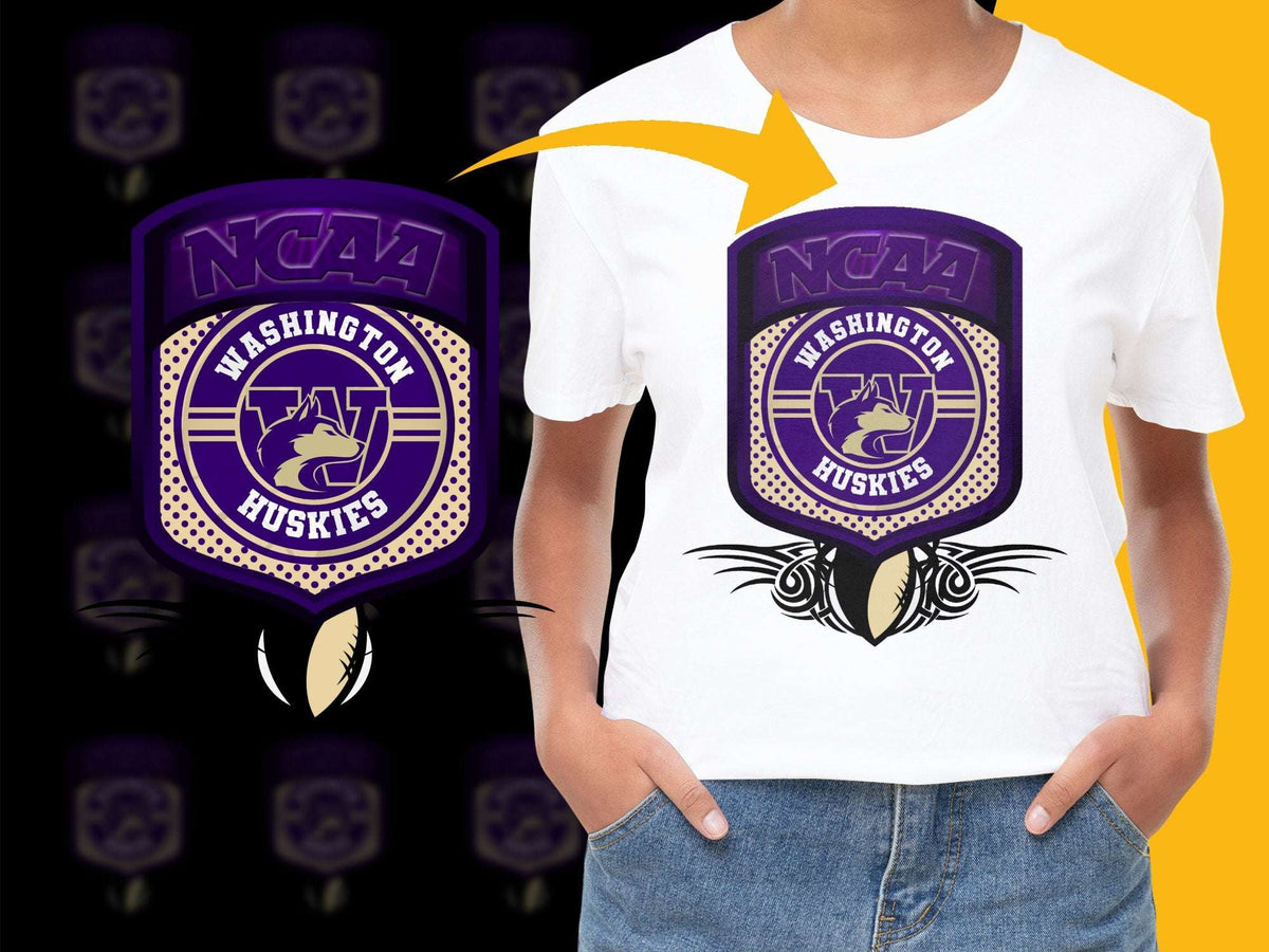Washington Huskies NCAA Logo T-Shirt, Purple College Sports Fan Apparel