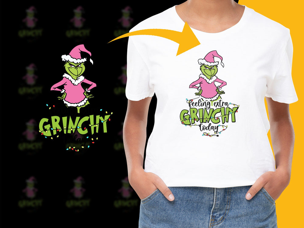 Grinch T-Shirt Feeling Extra Grinchy Today Holiday Tee Christmas Gift Unisex Cotton Top