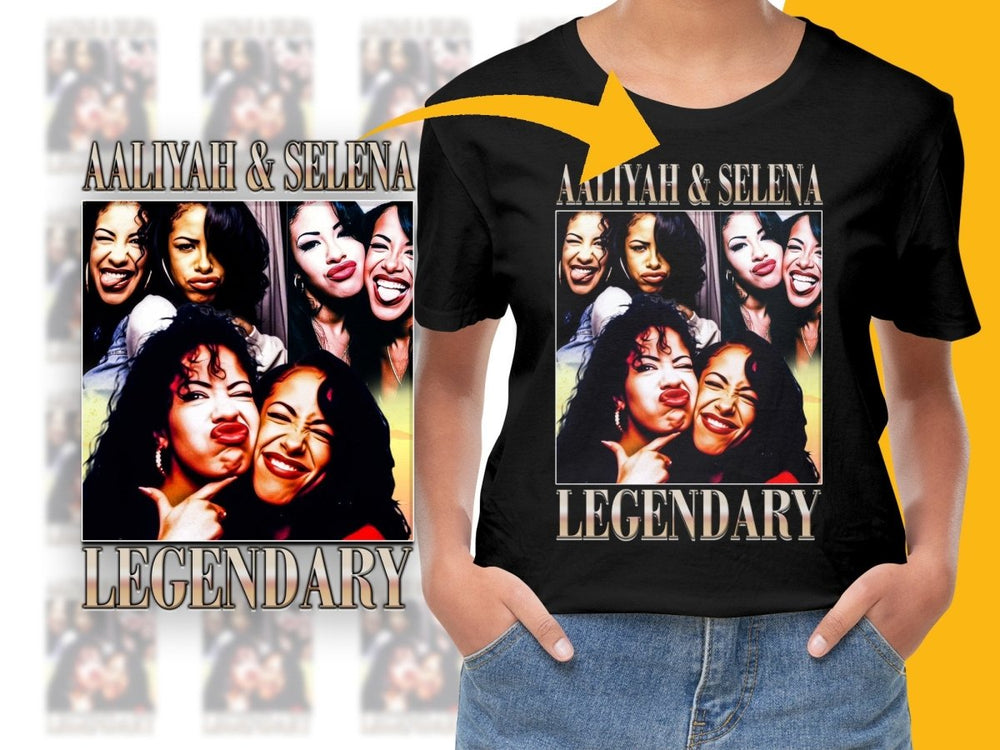 Aaliyah and Selena Legendary PNG File - Teepew