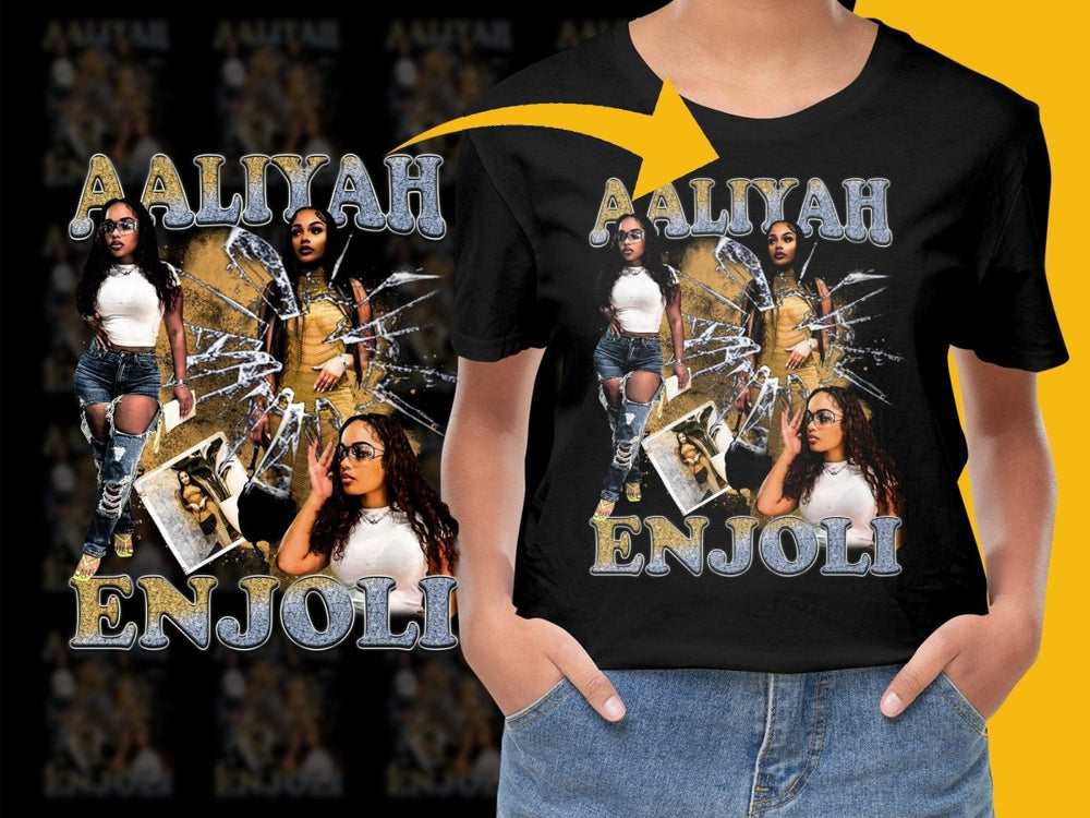 Aaliyah Enjoli Graphic Design Chic Fashion Statement PNG File - Teepew