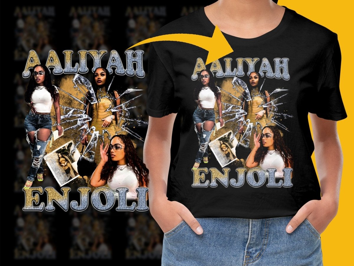 Aaliyah Enjoli Graphic Design Chic Fashion Statement PNG File - Teepew