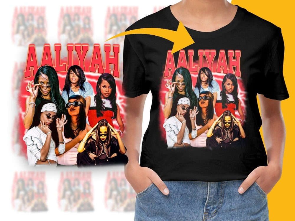 Aaliyah Multiple Images Collage Bootleg PNG File - Teepew