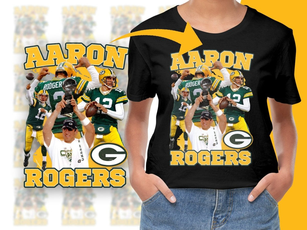 Aaron Rogers Green Bay Packers NFL Star Bootleg Graphic PNG File - Teepew