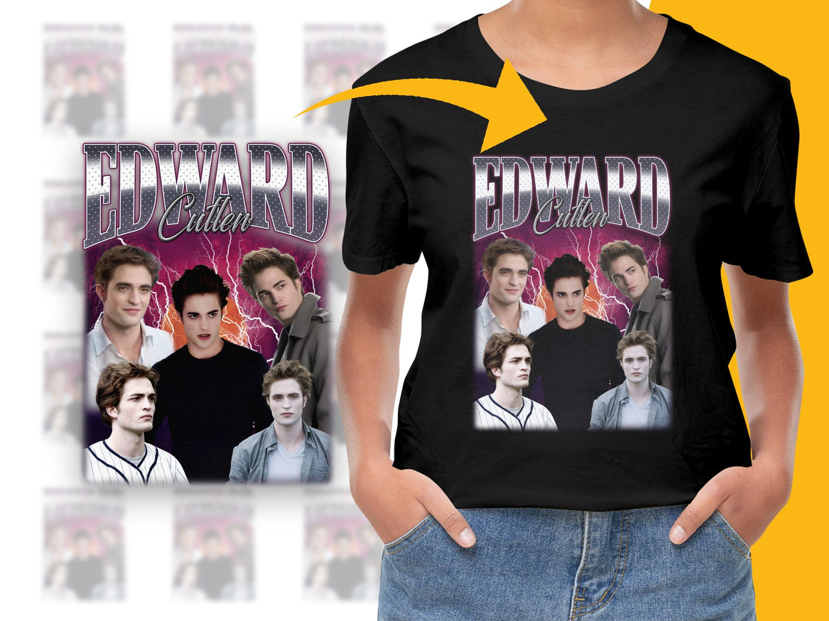 Edward Cullen Fan T-Shirt, Twilight Saga Movie Character Tee, Vampire Fantasy Apparel, Gift for Movie Fans