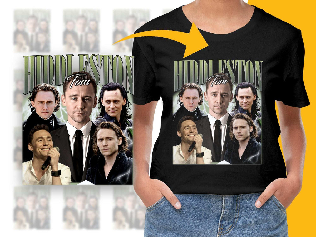 Tom Hiddleston Collage T-Shirt, Graphic Tee, Actor Fan Merchandise, Unisex Clothing, Movie Star Apparel, Gift for Fans