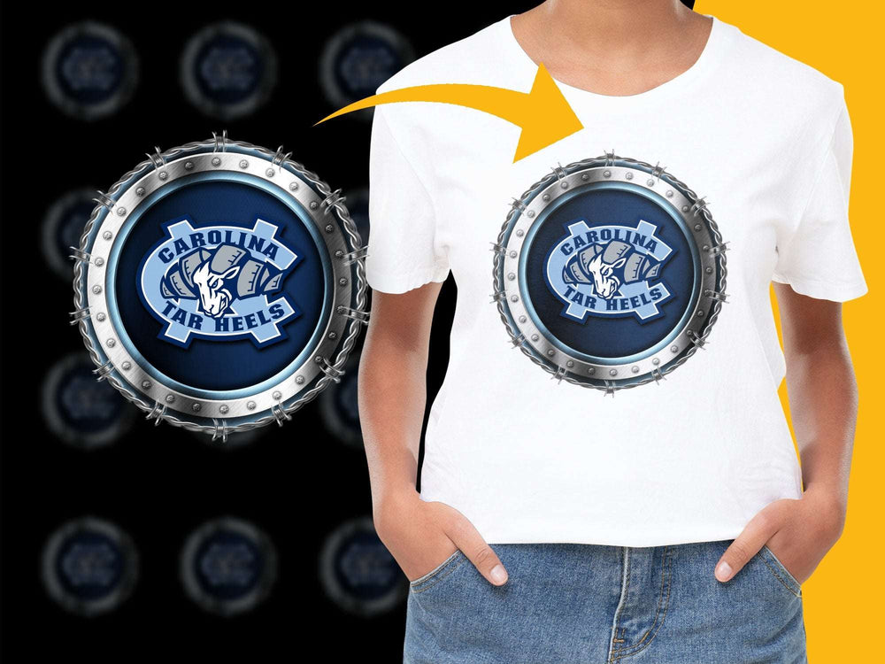 North Carolina Tar Heels Graphic T-Shirt, College Sports Fan Gear, Unisex Blue Logo Tee