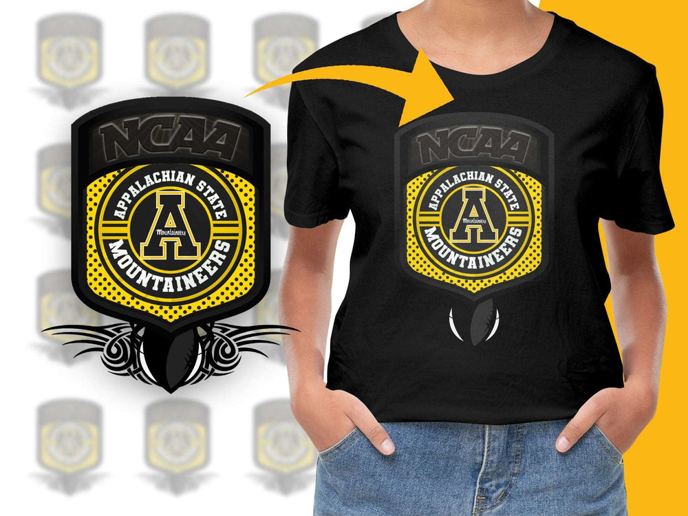 Appalachian Mountaineers NCAA Logo Black T-Shirt College Sports Fan Apparel