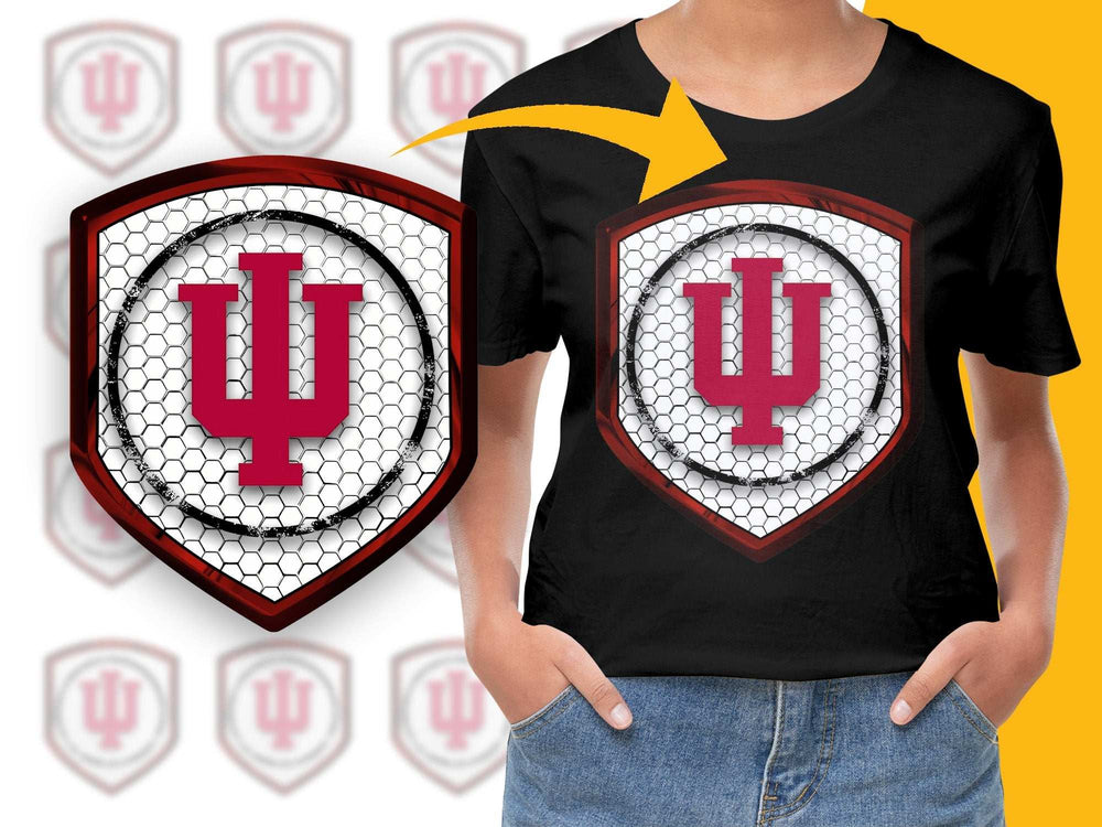 Indiana University Logo T-Shirt, Black Cotton Tee, College Sports Apparel, Unisex Sizes