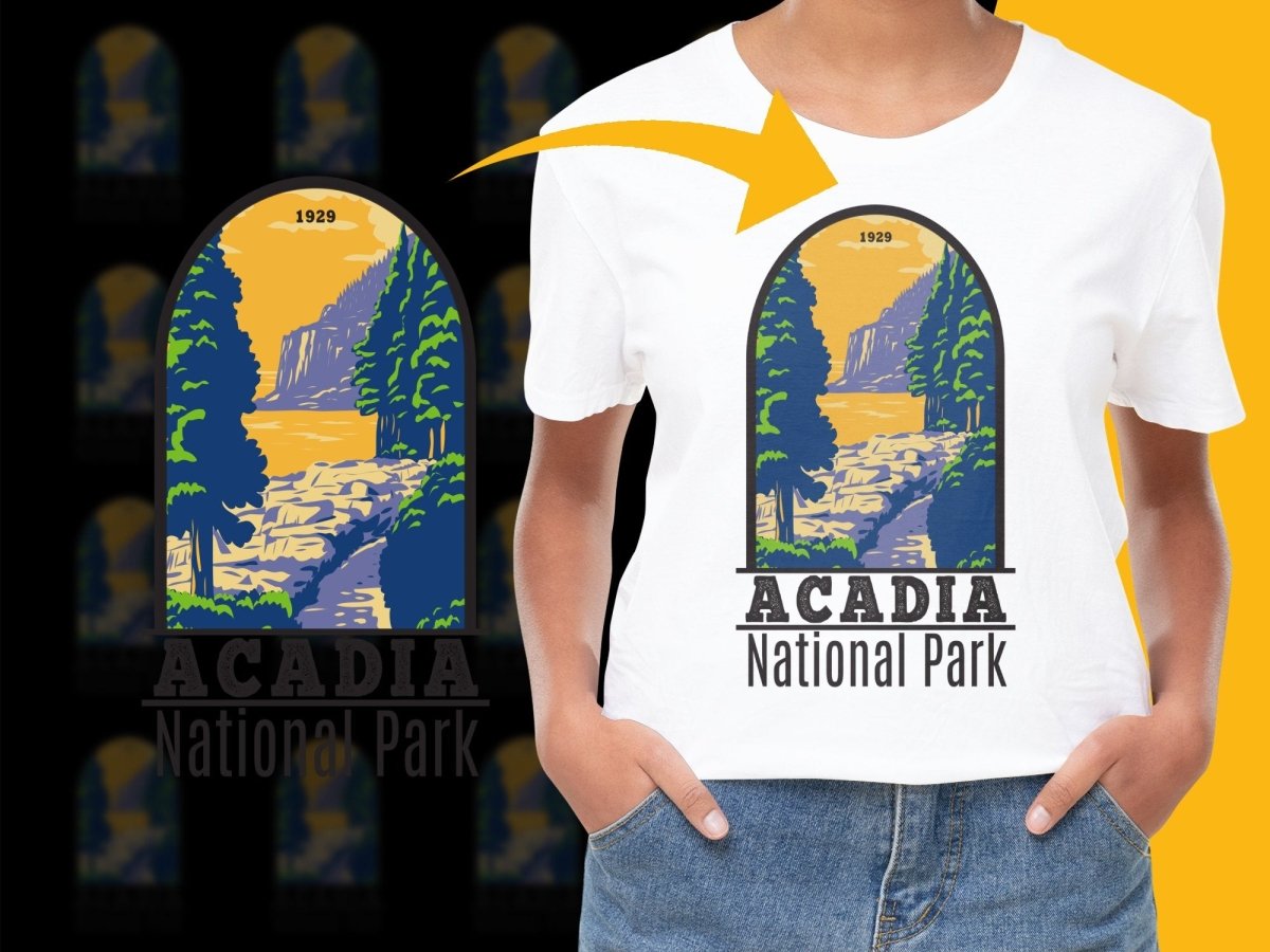 Acadia National Park Scenic Graphic Design Png Digital Download - Teepew