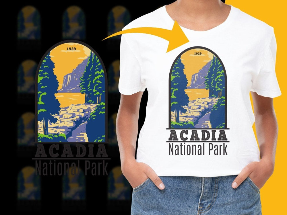 Acadia National Park Scenic Graphic Design PNG File - Teepew
