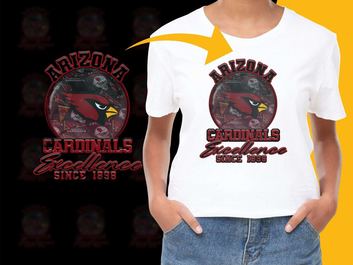 Arizona Cardinals Excellence T-Shirt, Vintage Graphic Tee, NFL Football Fan Apparel, Unisex White Shirt 1998 Retro Design