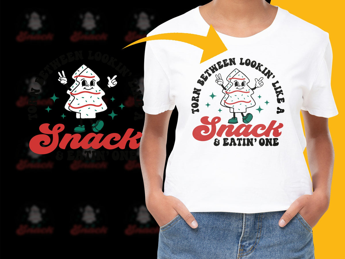 Funny Snack T-Shirt, 'I Am Between Lookin' Like A Snack and Eatin' One' Graphic Tee, Trendy Casual Streetwear, Unisex Cotton Shirt