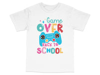 Load image into Gallery viewer, Game Over Back to School T-Shirt, Kids Gaming Graphic Tee, Colorful Controller Design, Boys Girls Casual Top