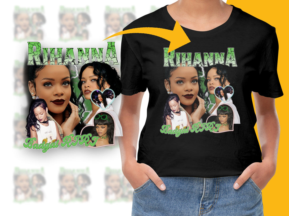 Rihanna Graphic T-Shirt, Fan Merchandise, Pop Culture Tee, Women's Fashion Top, Celebrity Print Shirt