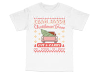 Load image into Gallery viewer, Festive Christmas Tree T-Shirt, Holiday Cut and Carry Graphic Tee, Pine Spruce Fir Cedar, Unisex Gift Idea
