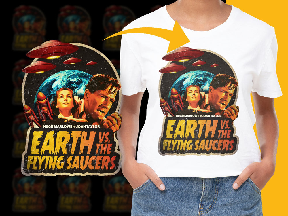 Vintage Sci-Fi Movie T-Shirt, Earth Vs The Flying Saucers Graphic Tee, Retro Film Apparel