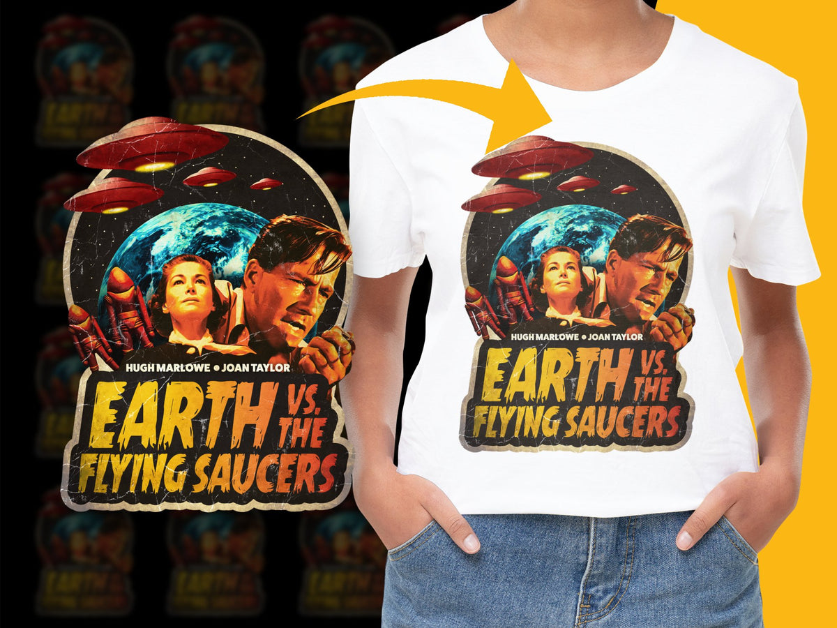 Vintage Sci-Fi Movie T-Shirt, Earth Vs The Flying Saucers Graphic Tee, Retro Film Apparel