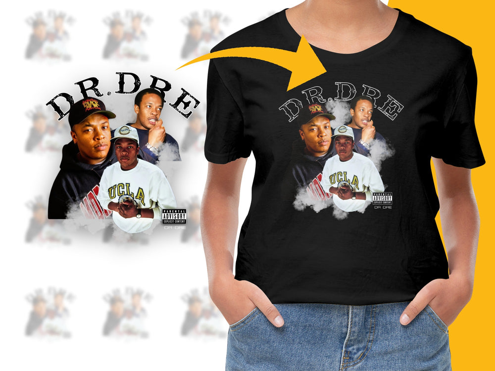 Vintage Dr. Dre Graphic T-Shirt, Classic Hip Hop Tee, 90s Rap Music Fashion, Collector's Item, Unisex Black Shirt