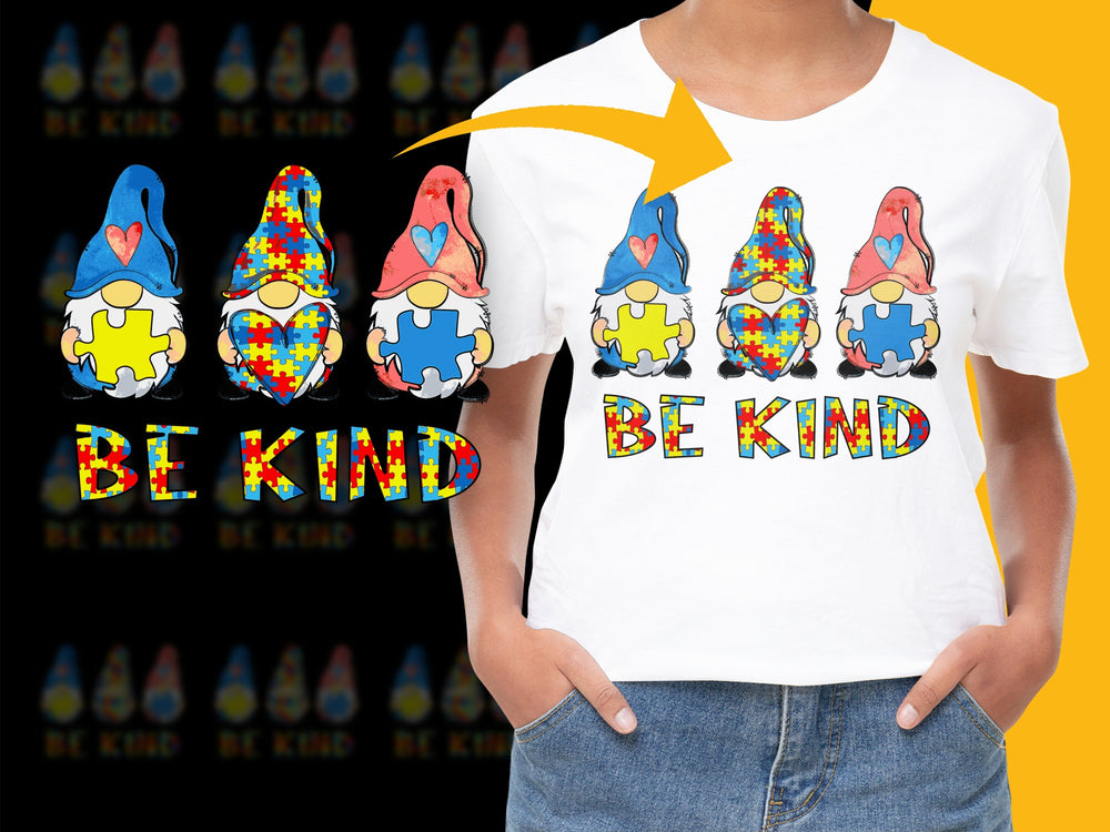 Be Kind Autism Awareness T-Shirt, Colorful Puzzle Piece Graphic Tee, Support Diversity and Inclusion Clothing