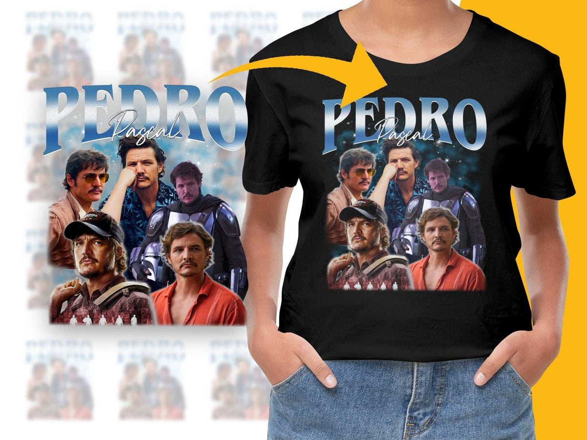 Vintage Pedro Pascal Graphic T-Shirt, Retro Actor Print Tee, Casual Pop Culture Apparel, Unisex Fan Gift