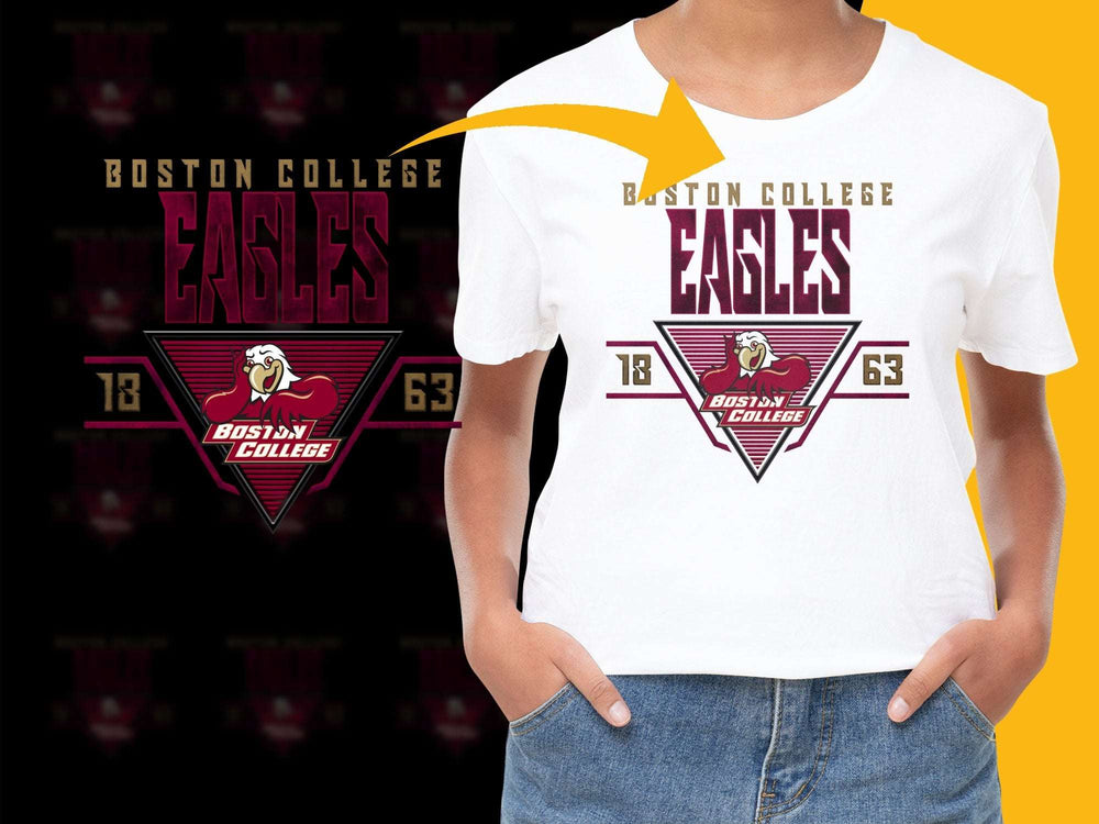 Boston College Eagles T-Shirt, Maroon and White Graphic Tee, Unisex College Apparel, Sports Fan Gear