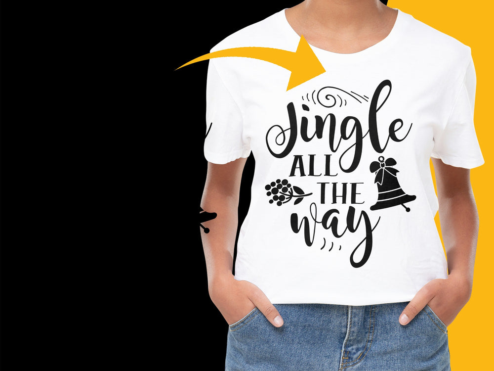 Jingle All The Way Christmas T-Shirt, Festive Holiday Graphic Tee, Unisex White Casual Shirt