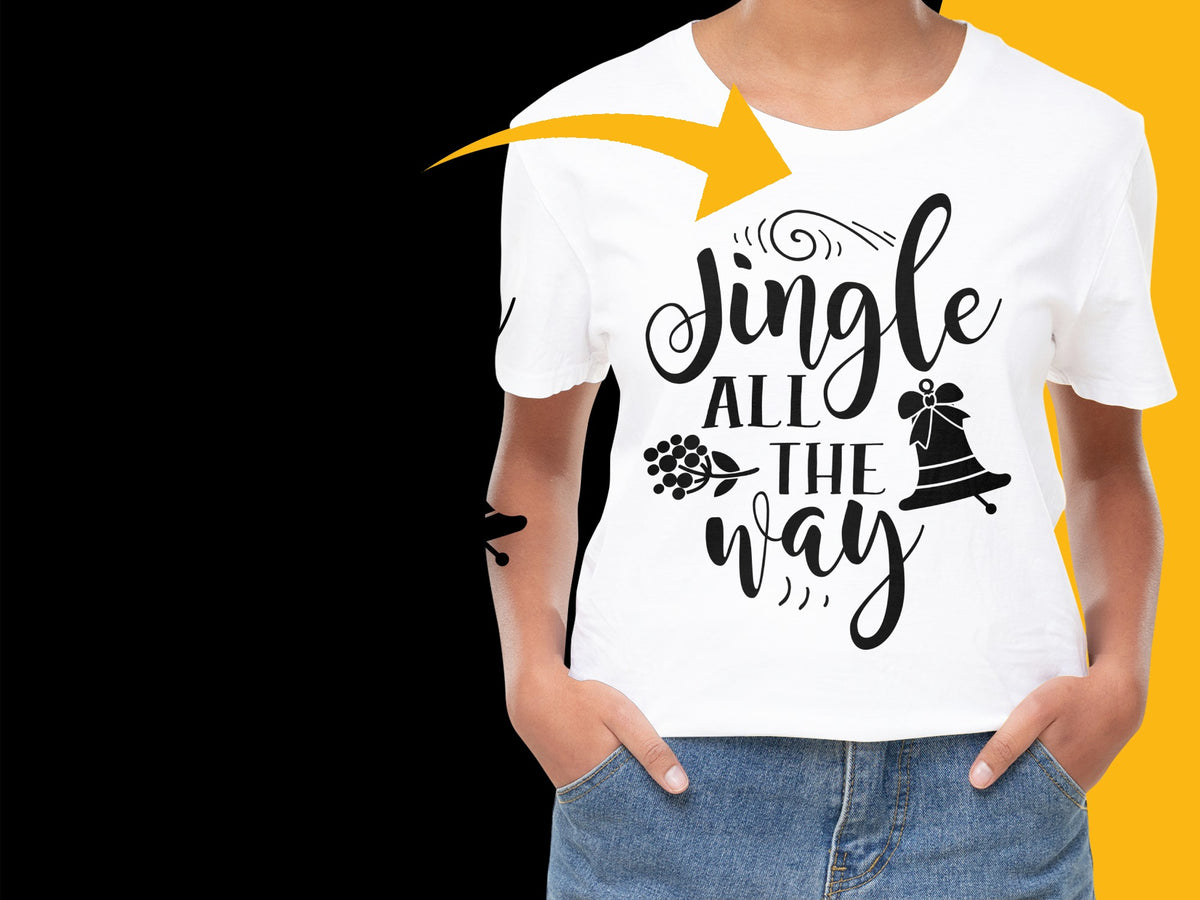 Jingle All The Way Christmas T-Shirt, Festive Holiday Graphic Tee, Unisex White Casual Shirt