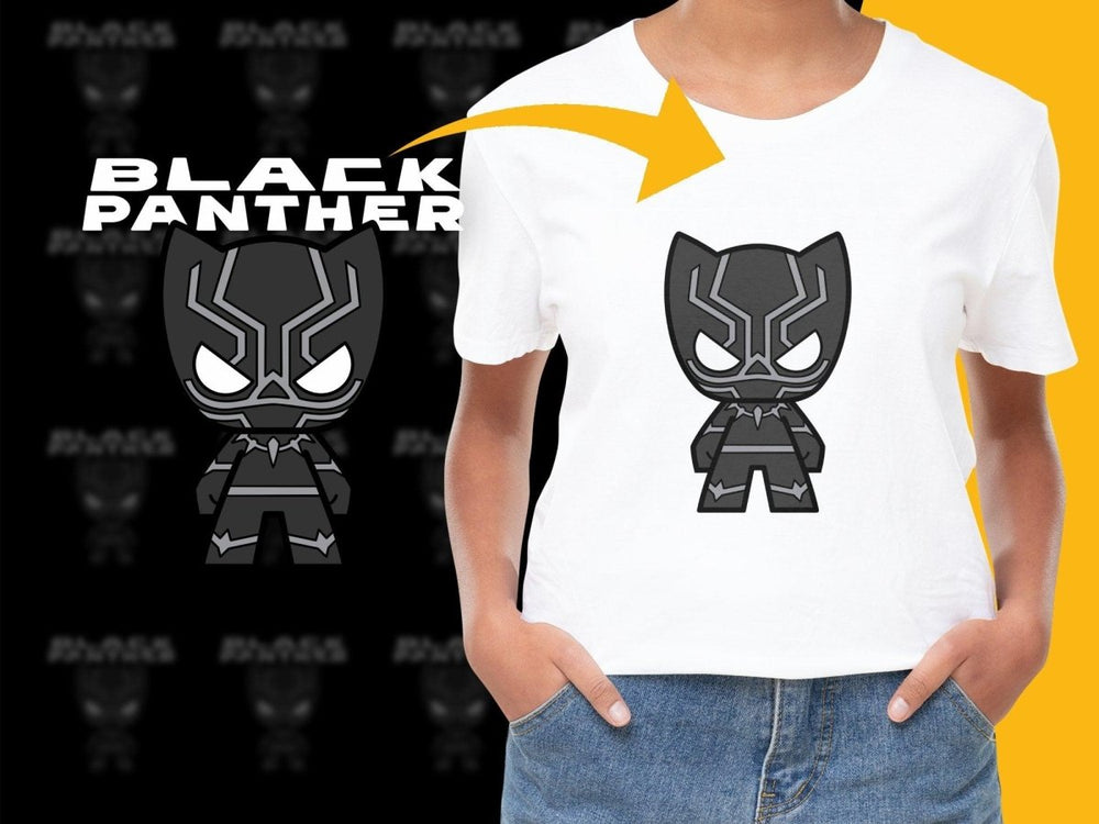 Adorable Black Panther Chibi Style Graphic PNG File - Teepew