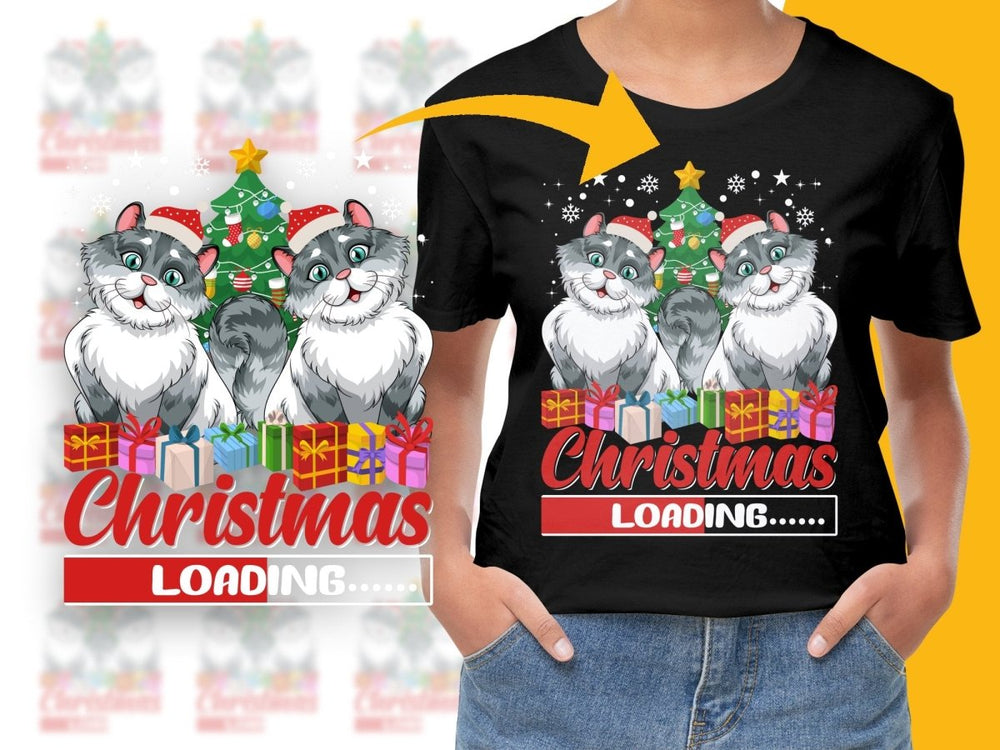 Adorable Cat Duo Christmas With Presents PNG File - Teepew