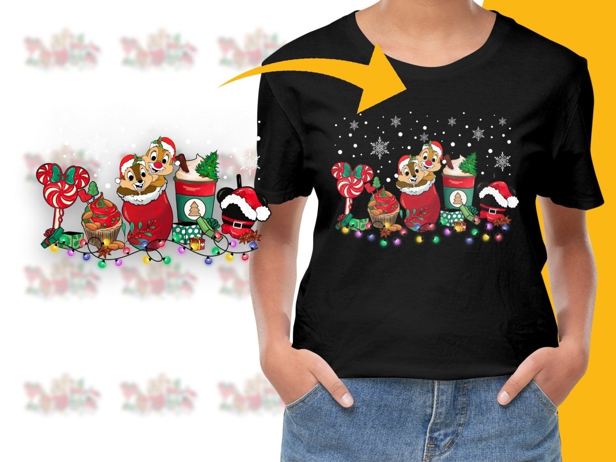 Adorable Chip and Dale Festive Christmas PNG File - Teepew