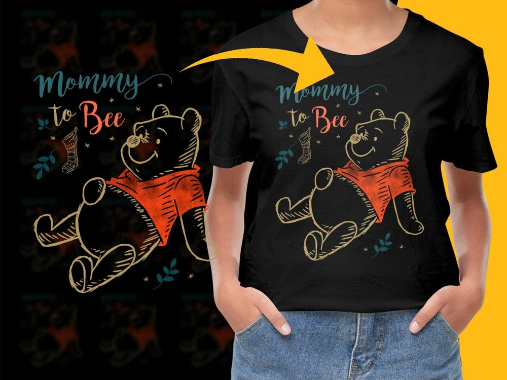 Adorable Christmas Bear Design Mommy to Bee PNG File - Teepew