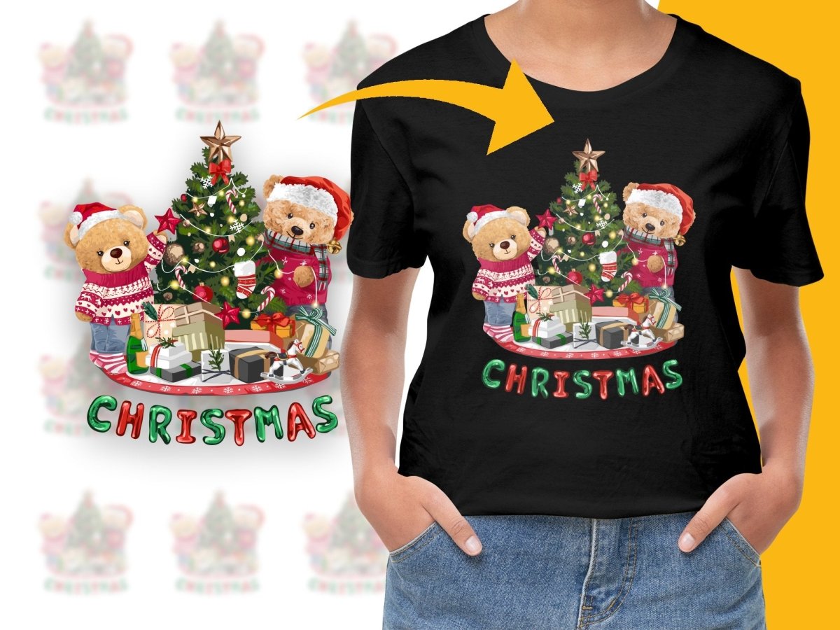 Adorable Christmas Teddy Bear Themed PNG File - Teepew