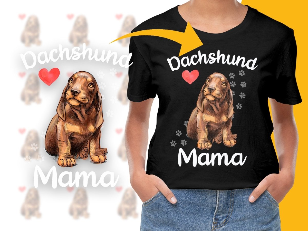 Adorable Dachshund Puppy Design Heart PNG File - Teepew