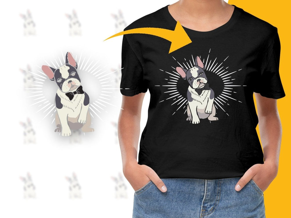 Adorable French Bulldog Graphic Design PNG File - Teepew