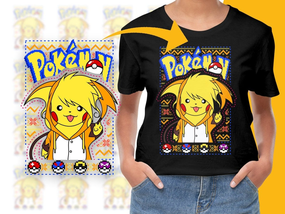 Adorable Pikachu Festive Holiday Graphic PNG File - Teepew