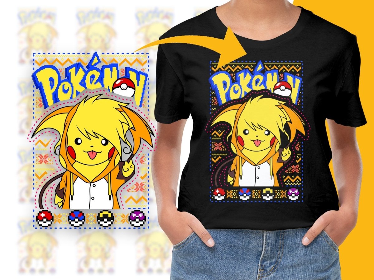 Adorable Pikachu Festive Holiday Graphic PNG File - Teepew