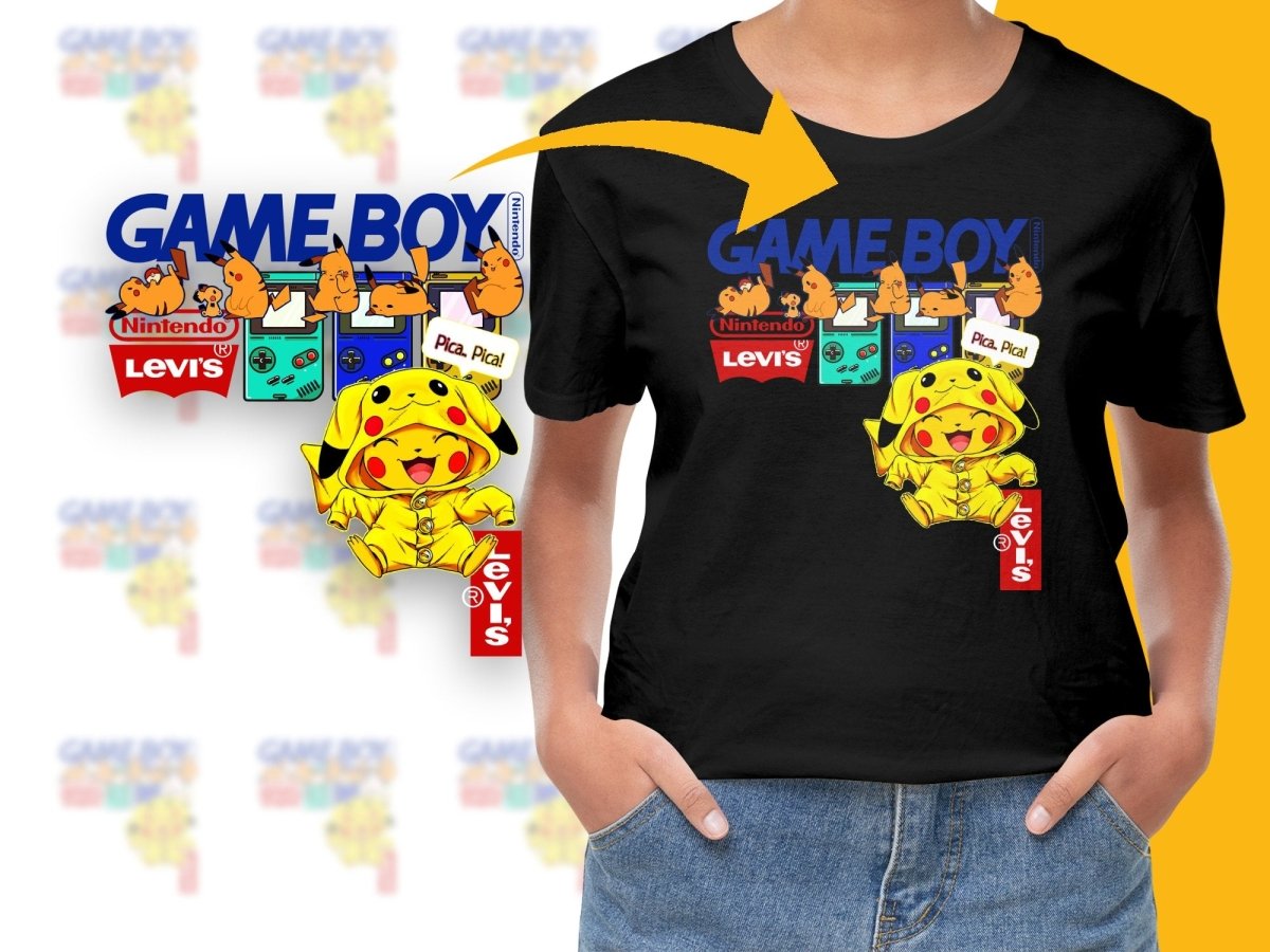 Adorable Pikachu in Yellow Hoodie Game Boy PNG File - Teepew