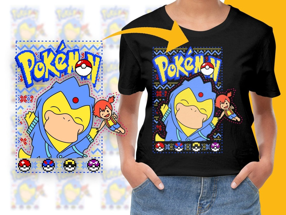 Adorable Psyduck and Misty Christmas PNG File - Teepew