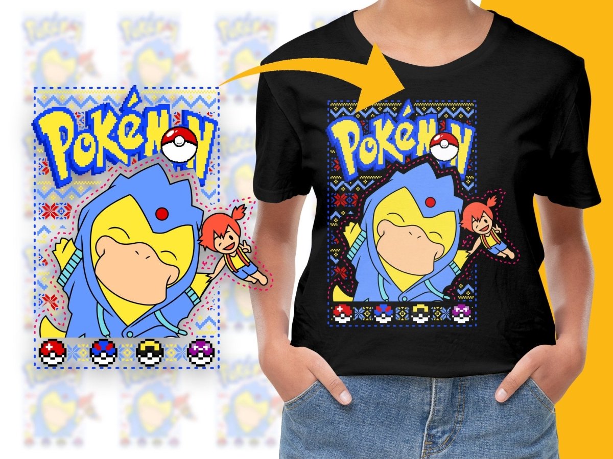 Adorable Psyduck and Misty Christmas PNG File - Teepew