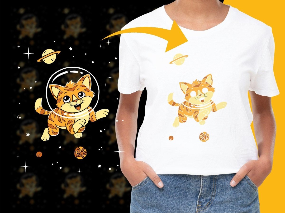 Adorable Space Cat Paws and Planets Unique PNG File - Teepew