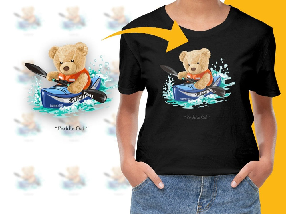 Adorable Teddy Bear Paddle Out Summer Adventure PNG File - Teepew