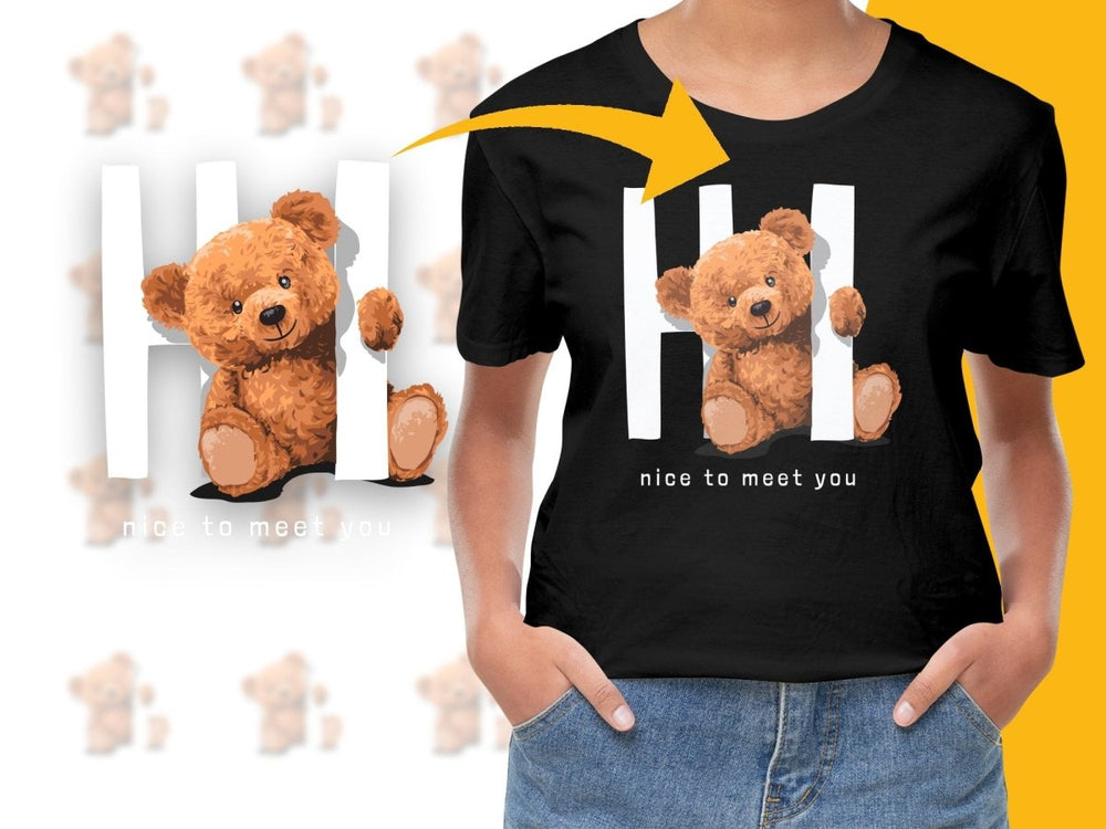 Adorable Teddy Bear Peeking Design PNG File - Teepew