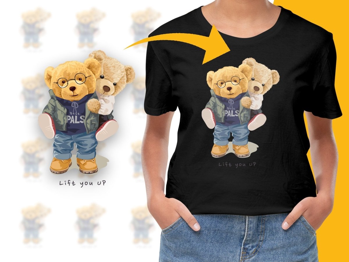 Adorable Teddy Bears Best Pals Lift You Up PNG File - Teepew