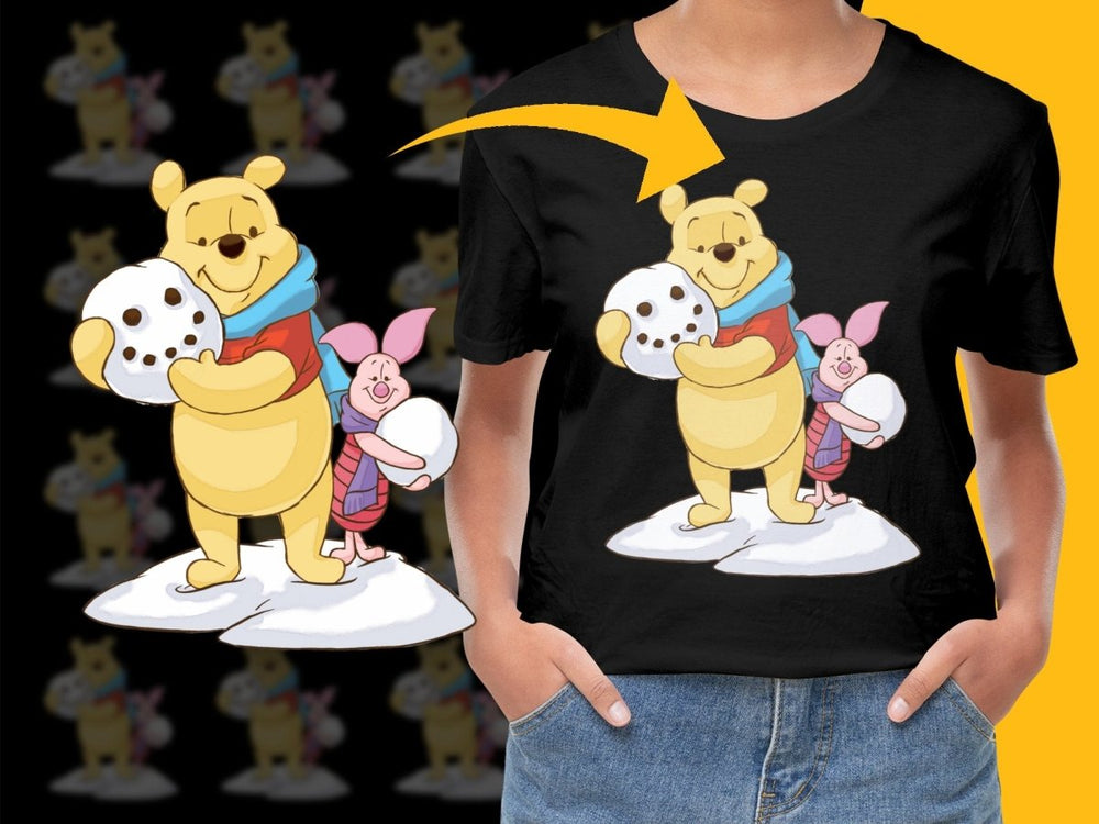 Adorable Winnie the Pooh and Piglet Christmas PNG File - Teepew