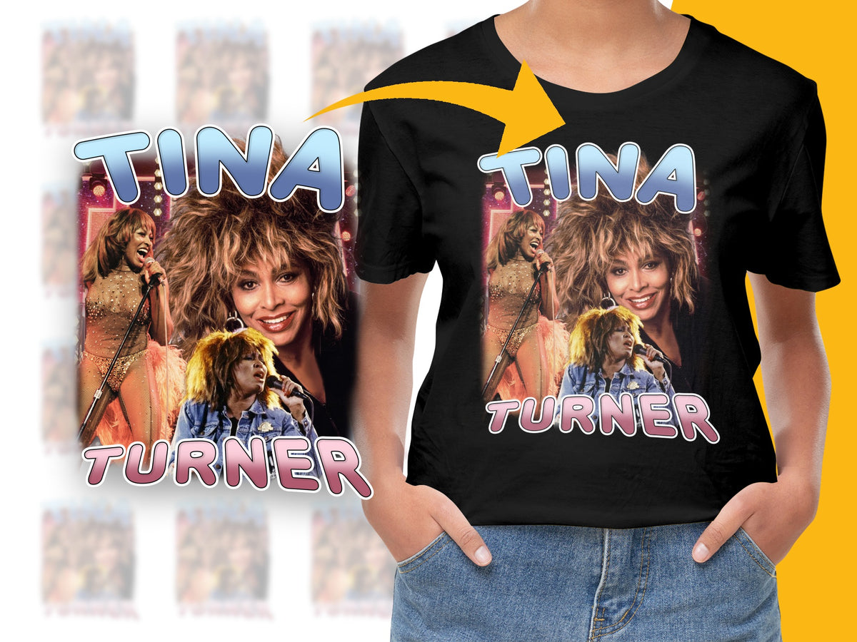 Tina Turner Vintage T-Shirt, Classic Rock Music Tee, Retro 80s Pop Icon Fashion, Women's Black Graphic Shirt