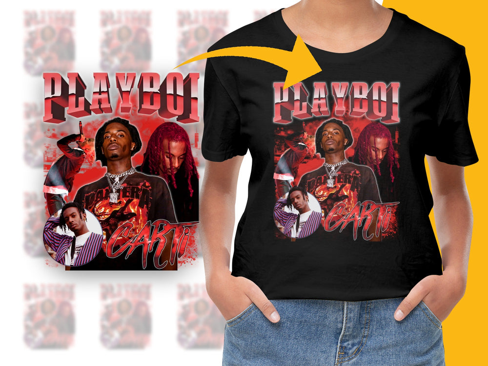 Playboy Carti Graphic T-Shirt, Hip Hop Tee, Men's Fashion, Urban Streetwear, Music Artist Print, Bold Red and Black Design