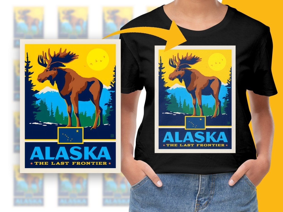 Alaska The Last Frontier Moose Graphic Print PNG File - Teepew