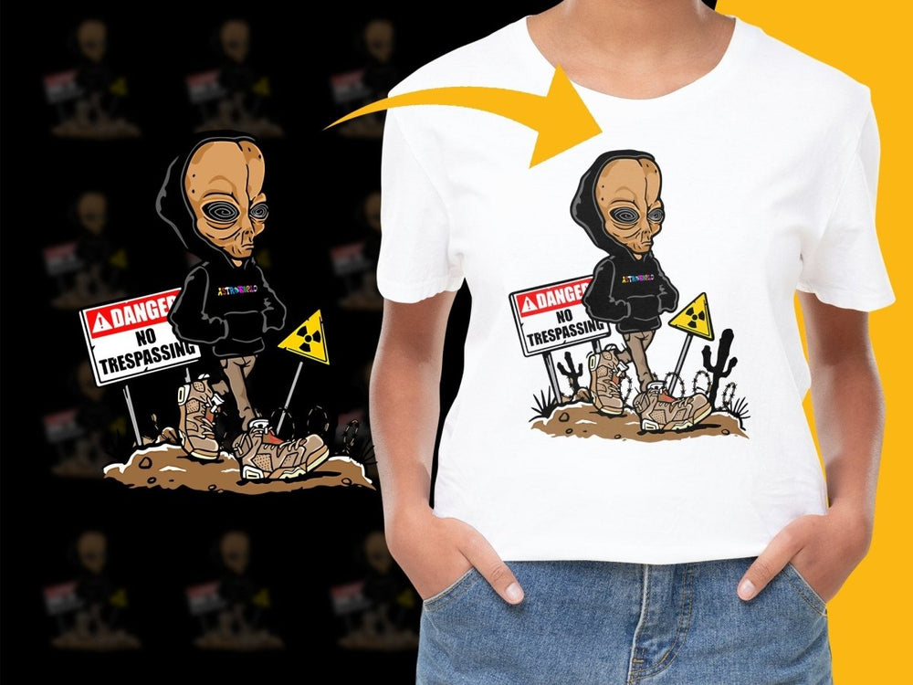 Alien Street Style with Danger No Trespassing PNG File - Teepew