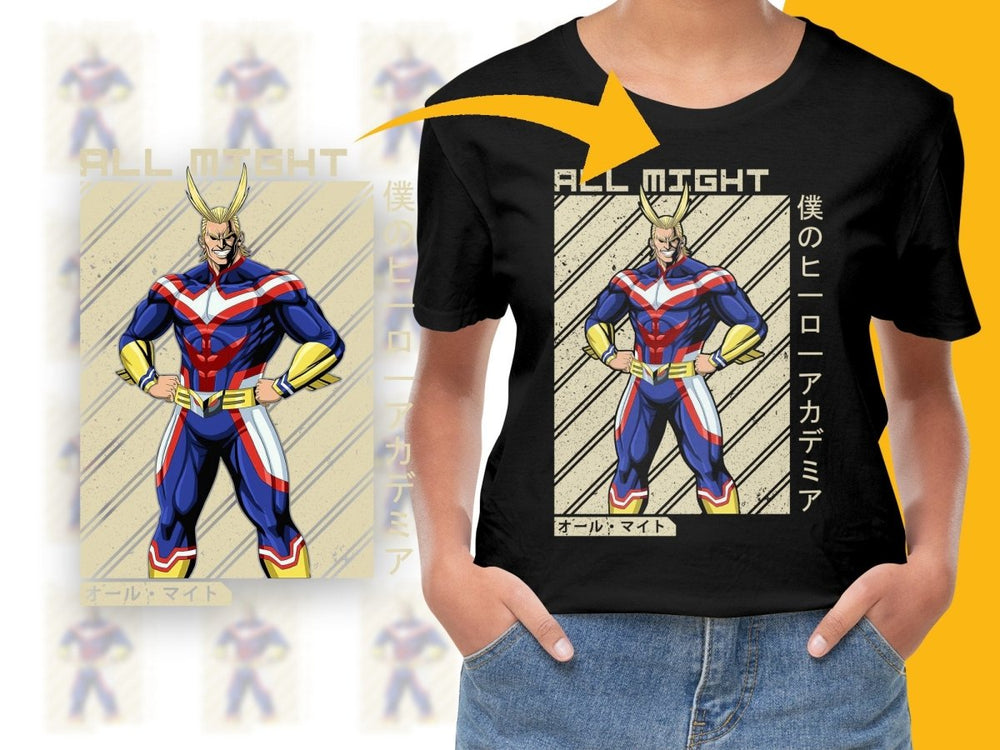 All Might Character Illustration PNG File - Teepew
