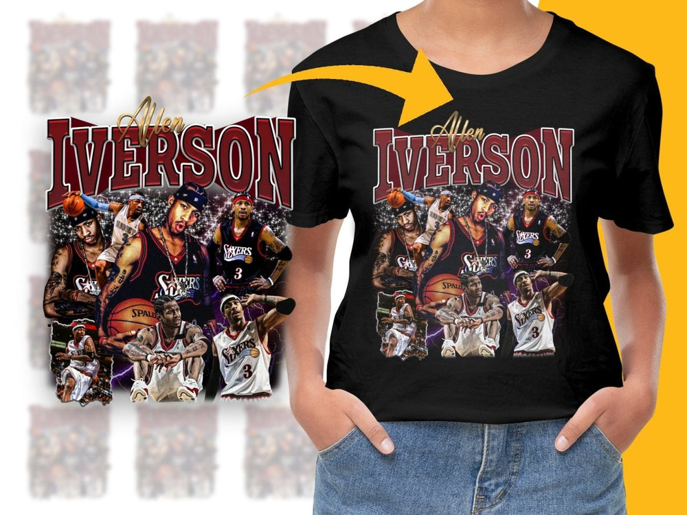 Allen Iverson Philadelphia 76ers Basketball Legend Bootleg Graphic PNG File - Teepew